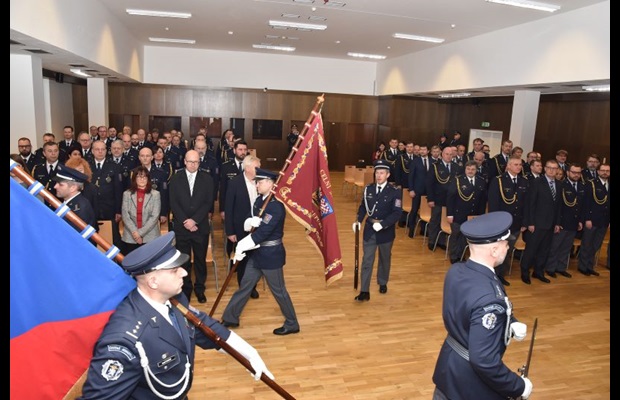 CZECH REPUBLIC: The photo depicts the Honour Guard carrying the flag of the Czech Republic and the one of the Czech Customs Administration at the beginning of the award ceremony on ICD celebration.